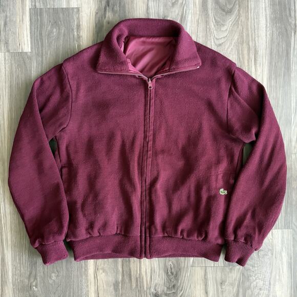 Vintage Izod Lacoste Reversible Jacket Men's Size M Red Full Zip 1980s Bomber - Picture 1 of 7